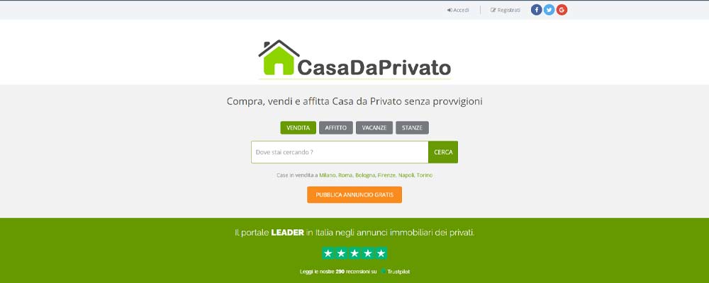 сайт продажи недвижимости от частных лиц в италии - casdaprivato.it